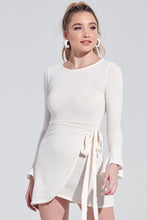 Load image into Gallery viewer, Winter Wonderland Long Sleeve White Wrap Dress