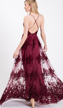 Load image into Gallery viewer, Moonlight Burgundy Maxi Dress