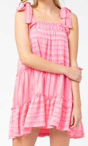 Steal Your Heart Pink Tie Dress
