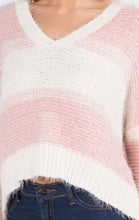 Load image into Gallery viewer, What a Sweetheart Pink and Ivory Striped Cozy Sweter