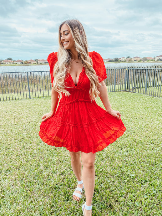 Passionate As Sin Red Open Back Dress