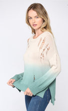 Load image into Gallery viewer, Rosalie Distressed Blue Sweater