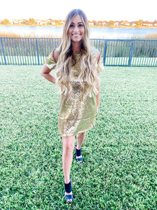 Pop of Perfect Gold Dress