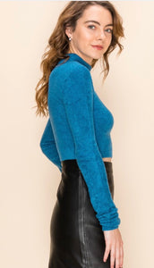 Mandy Blue Cropped Sweater