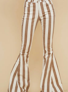 Catching Feelings Striped Bell Bottoms