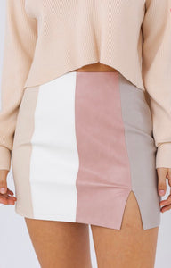 Jackie Pink Striped Mini Skirt
