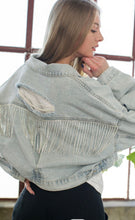 Load image into Gallery viewer, Bad To The Bone Denim Jacket
